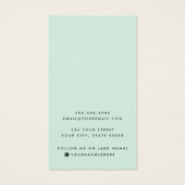 Lichtmuntgroene aangepaste logo-oorenkaart visitekaartje (Achterkant)