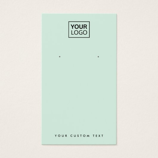Lichtmuntgroene aangepaste logo-oorenkaart visitekaartje (Voorkant)
