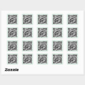 Lichtmuntgroene QR-code Vierkante Sticker (Vel)