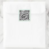 Lichtmuntgroene QR-code Vierkante Sticker (Tas)