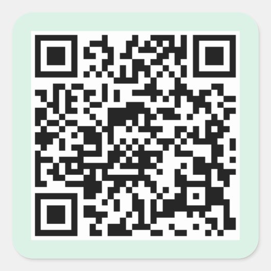 Lichtmuntgroene QR-code Vierkante Sticker (Voorkant)