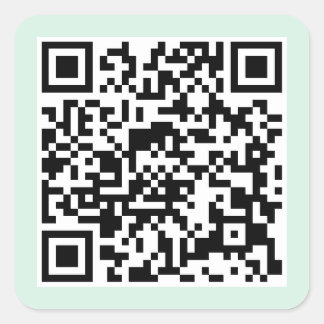 Lichtmuntgroene QR-code Vierkante Sticker