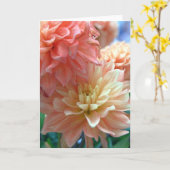 lichtoranje dahlia's 2 kaart (Gele Bloem)