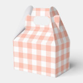 Lichtoranje Gingham Plaid Gabled Feestgunst Doos Bedankdoosjes (Achterkant)
