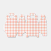 Lichtoranje Gingham Plaid Piramidevormige Party Fa Bedankdoosjes (Uitgevouwen)