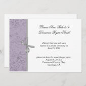 Lichtpaars grijs wit damast na de bruiloft kaart (Voorkant / Achterkant)