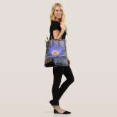 Lichtpaars waterlily Canvas tas (Op model)