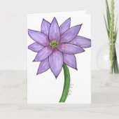 Lichtpaarse Bloem Blank Kaart (Voorkant)