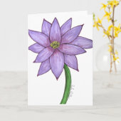 Lichtpaarse Bloem Blank Kaart (Gele Bloem)