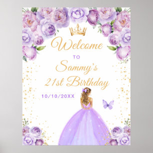 Lichtpaarse Blonde Prinses Verjaardags Welkom Poster