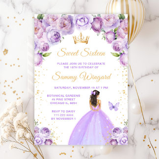 Lichtpaarse Bruine Prinses Sweet Sixteen Kaart