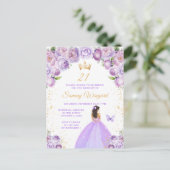 Lichtpaarse Bruine Prinses Verjaardagsfeestje Briefkaart (Staand voorkant)