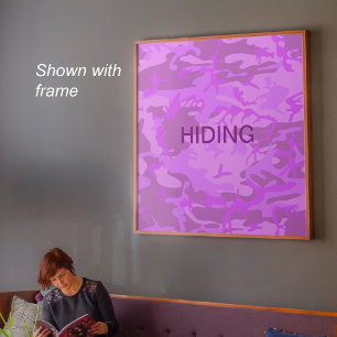 Lichtpaarse Camouflage Verbergingscitaat Poster