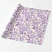 Lichtpaarse Chinoiserie Decoupage Cadeaupapier (Uitgerold)