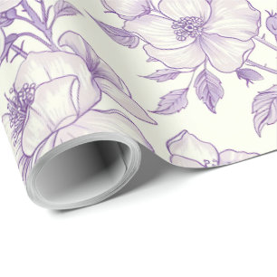 Lichtpaarse Chinoiserie Decoupage Cadeaupapier