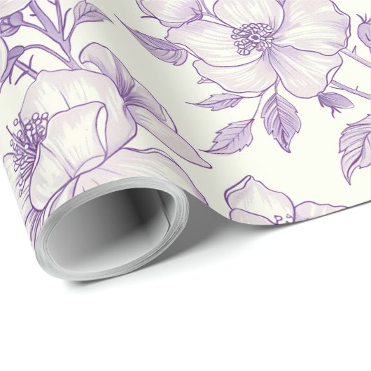 Lichtpaarse Chinoiserie Decoupage Cadeaupapier (Rol Hoek)