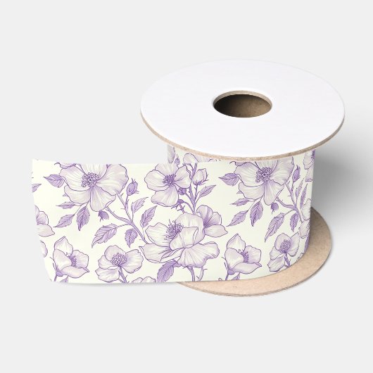 Lichtpaarse Chinoiserie Decoupage Satijnen Lint (Spoel)