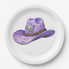 Lichtpaarse Cowgirl Hoed Papieren Bordje