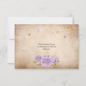 Lichtpaarse en gouden rozenparchment Elegant Save The Date (Achterkant)