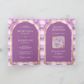 Lichtpaarse Gepluimde Patroon QR Code Moslim Trouw (Binnen)