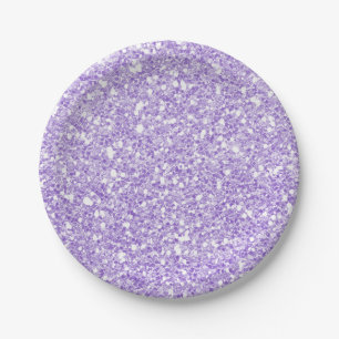 Lichtpaarse Glitter Glam Custom Feest Papieren Bordje