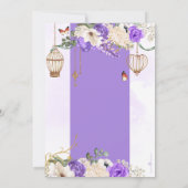 Lichtpaarse gouden bloemrijke elegante bruidsdouch kaart (Achterkant)