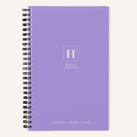 Lichtpaarse Klassieke Monogram Notitieboek (Voorkant)
