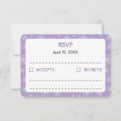 Lichtpaarse kleur en witte pioenrozen. RSVP kaartje (Voorkant)