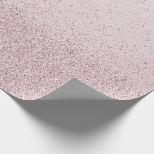 Lichtpaarse nep glitters  cadeaupapier (Hoek)