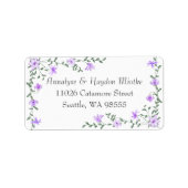 Lichtpaarse roos klimop adreslabels etiket (Voorkant)