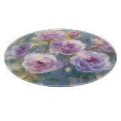 Lichtpaarse rozen impressionistische bloemen snijplank (Hoek)