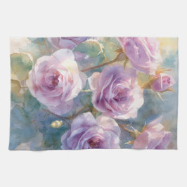 Lichtpaarse Rozen Impressionistische Bloemen Theedoek
