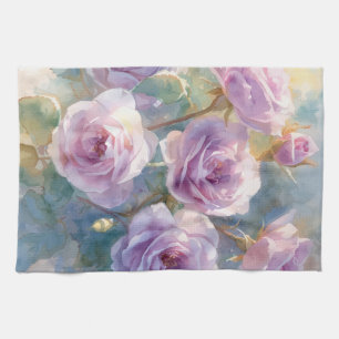 Lichtpaarse Rozen Impressionistische Bloemen Theedoek