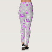 Lichtpaarse Rozen  Leggings (Achterkant)