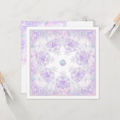 lichtpaarse sneeuwvlok & bevroren hart kaart (Voorkant / Achterkant in situ)