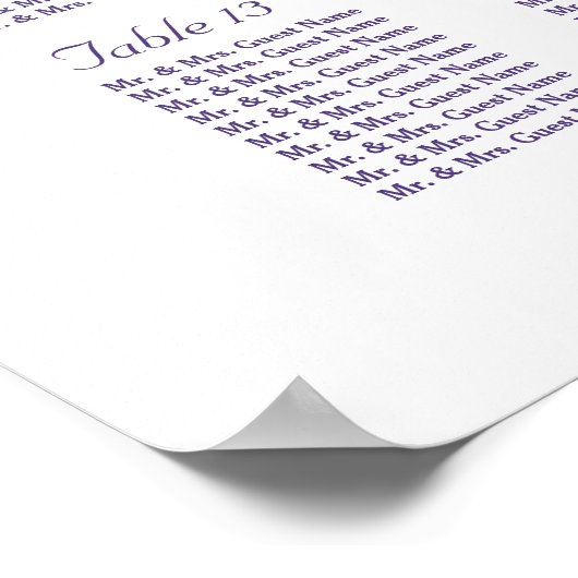 Lichtpaarse Stofblauwe Bloemstuk Stoelenkaart Poster (Hoek)