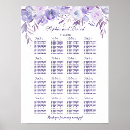 Lichtpaarse Stofblauwe Bloemstuk Stoelenkaart Poster