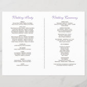 Lichtpaarse stoffige blauwe bloemen bruiloftsprogr flyer (Achterkant)