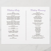 Lichtpaarse stoffige blauwe bloemen bruiloftsprogr flyer (Achterkant)