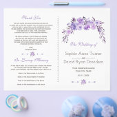 Lichtpaarse stoffige blauwe bloemen bruiloftsprogr flyer (Enkel)