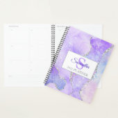 Lichtpaarse & Zilveren Nep Glitter Agate Planner (Display)