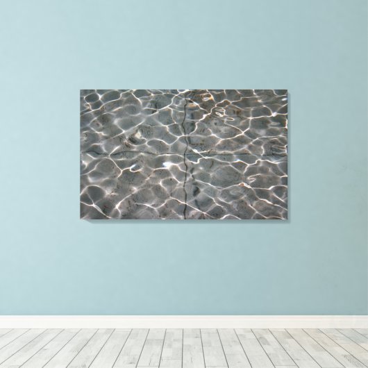 Lichtpatronen op water canvas afdruk (Insitu (Houten vloer))