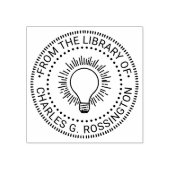 Lichtpeertje Helder Idee Rond Bibliotheekboek Rubberstempel (Afrduk)