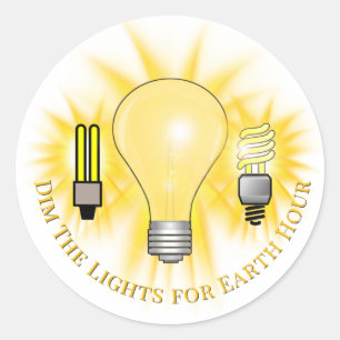 Lichtpeertjes Doven de Lichten Earth Hour Ronde Sticker