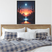 Lichtreflecties Canvas Afdruk (Insitu (Slaapkamer))