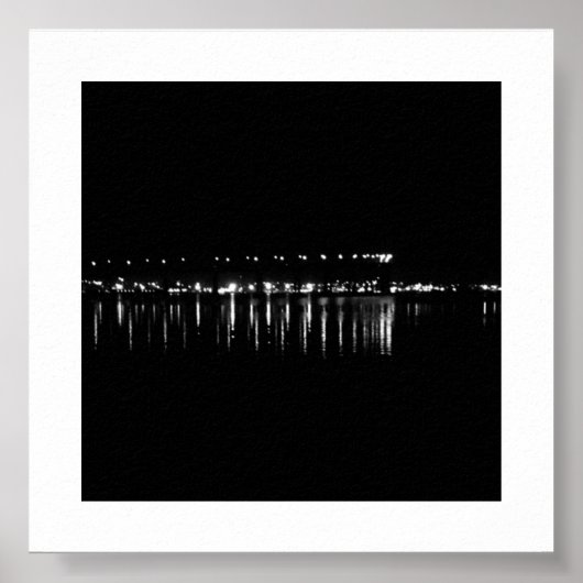 Lichtreflecties Zwart-wit Fotografie Poster (Voorkant)