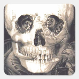 Lichtretro optische illusie vierkante sticker