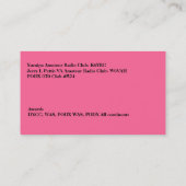 Lichtrode amateur radioroepnaam visitekaartje (Achterkant)