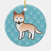 Lichtrode Cartoon Siberische Husky Keramisch Ornament (Achterkant)