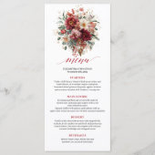 Lichtrode dieprode Bourgogne gouden bloemrijke Boh Menu (Voorkant)